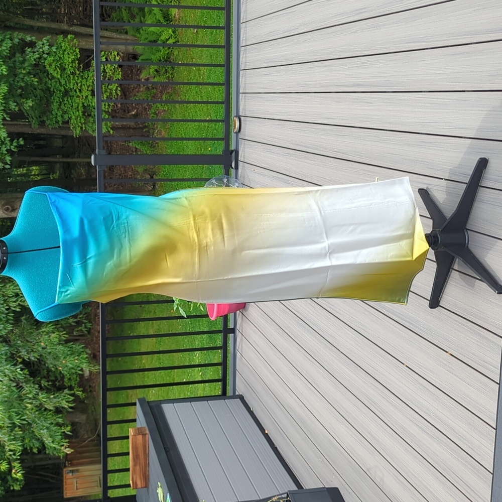 The Drop Women's Long Slip Dress NWT Medium Blue Ombre - Picture 5 of 9